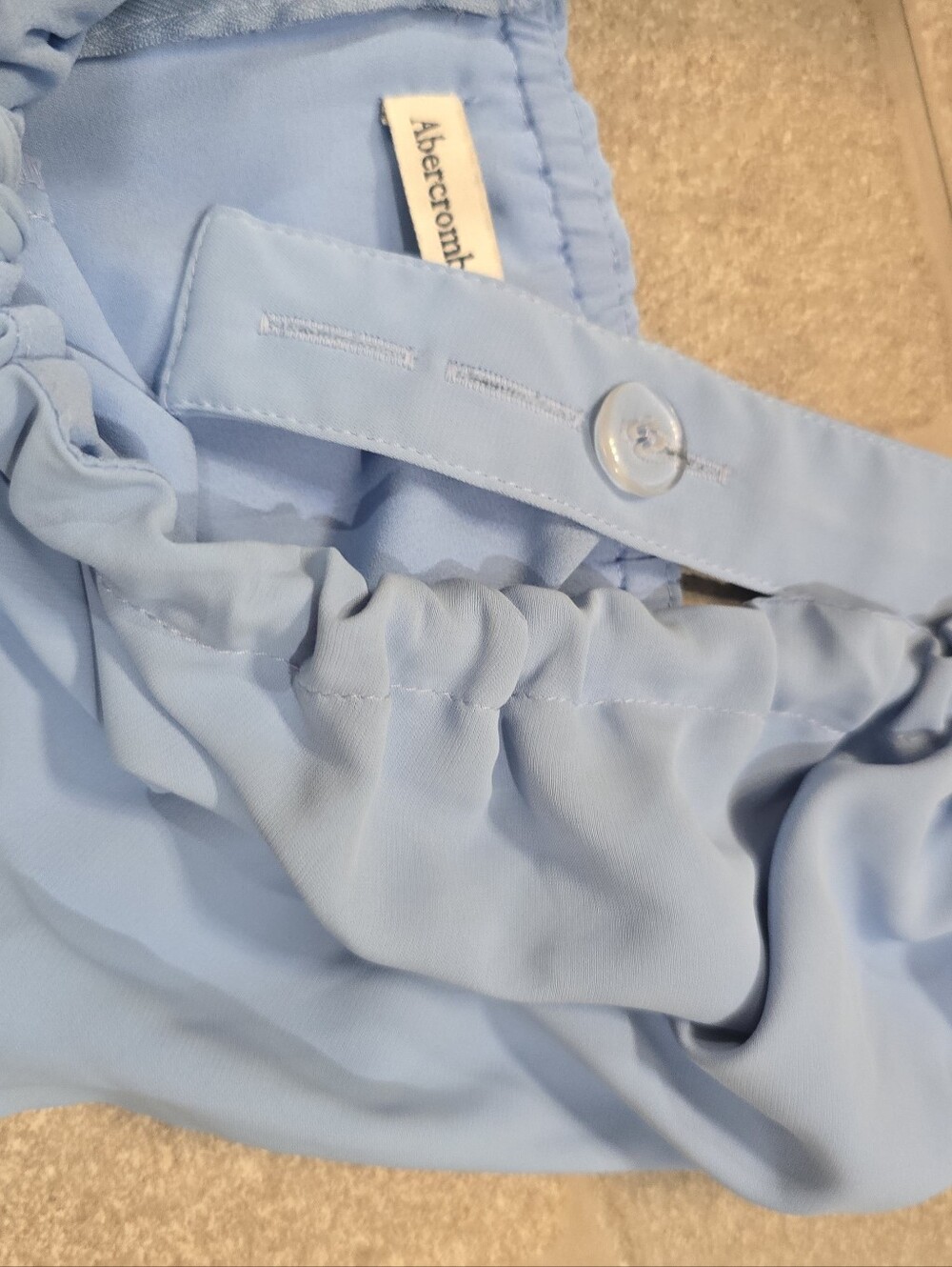 Abercrombie And Fitch XS Light Blue Tie-Front Cinch Summer Resort Midi Dress 2 4 - Picture 9 of 14